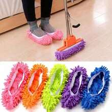 1/2pcs Reusable Broom Slippers, Mop Covers, Microfiber Anti-Dust Socks For Floor Cleaning, Suitable For Women, Men, Home, Office, Bathroom, Kitchen