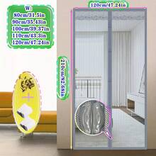 1 pezzo zanzariera porta fatta a mano nera, tenda a rete in fibra di vetro a righe moderne con chiusura magnetica, antizanzare e ventilata, resistente ai graffi degli animali domestici, installazione senza foratura, adatta per soggiorno, cucina, balcone, per protezione della privacy e decorazione della casa - Multicolore - Visualizzare 19