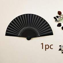 中国风黑色复古手扇，竹柄丝质扇面折叠扇，适合跳舞、婚礼、聚会、中国舞 - 扇子(無扇袋) - 查看 9