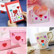 10pcs Multicolored Acrylic Rhinestone 3D Gem DIY Stickers, Party Decoration, Makeup Accessories For Hair, Face, Nails, Gift Filler School Supplies,Back To School