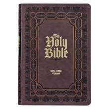 KJV Study Bible, Large Print King James Version Holy Bible, Thumb Tabs, Ribbons, Faux Leather Dark (Hardcover) By Christian Art Gifts (Creator) - 單本 - 查看 3