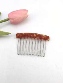 1pc Marble Pattern Elegant Acetate Side Comb, Suitable For Everyday Wear, Headpiece, Accessories - Multicolor - View 12