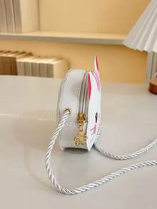 1pc PU Zipper Cartoon Winking Cat Cute Coin Purse, Round Crossbody Bag, Korean Style Mini Bag, Unique Design, Comfortable Adjustable Strap, Suitable For Daily Commute And Leisure, Great Gift - Cat Coin Purse - View 9