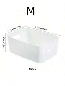 10 Multi-Functional Rectangular Storage Boxes, White Plastic Storage Baskets With Handles, Suitable For Home Kitchen Cabinets, Bathrooms And Food Storage Rooms. Durable And Wear-Resistant, It Is A Storage Rack Basket For Spices, Snacks And Daily Necessities, A Dormitory Storage Basket For The Back-To-School Season, And A Desktop Miscellaneous Storage Box,For Back To School - Multicolor - View 19