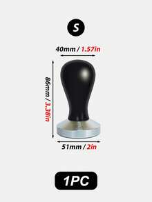 1件 51mm/53mm/58mm 紅色/黑色實木手柄不鏽鋼咖啡壓粉器，極簡設計，易於清潔，防鏽，適用於奶茶店、咖啡廳、居家使用，兼容多款咖啡機型號，可用於壓粉與分粉 - 黑色 - 查看 17