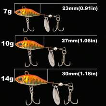 金属振动鱼饵漩涡旋转7克10克14克旋转亮片淡水硬饵振动旋转勺适用于梭鲈
