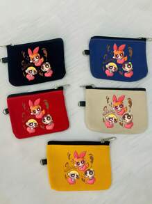 THE POWERPUFF GIRLS Multicolor Mini Coin Purse Card Holder Key Pouch Zipper Coin Wallet Cute Cartoon Policewoman Lipstick Storage Bag For Women Wallet Mini Wallet Purse Wallet Travel Wallet Back To School Supplies Stationery Pencil Pouch
