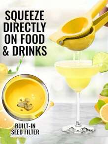1pc Premium Lemon Juicer Manual Lemon Juicer Citrus Lemon Juicer Fruit Juicer Lime Juicer Metal Professional Manual Juicer Kitchen Tools Yellow Green