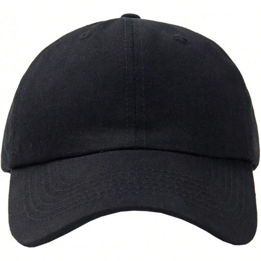 Classic Low Profile Adjustable Cotton Dad Hat For Men And Women - 黑色 - 查看 1