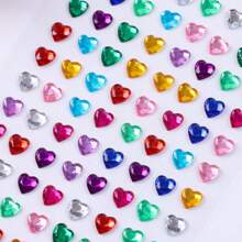 10pcs Multicolored Acrylic Rhinestone 3D Gem DIY Stickers, Party Decoration, Makeup Accessories For Hair, Face, Nails, Gift Filler School Supplies,Back To School