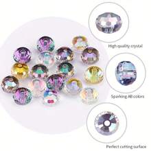 50pcs Aurora Iridescent Faceted Glass Beads For DIY Bracelets, Necklaces, Jewelry Accessories, DIY Holiday Gifts