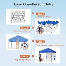 Carpa de 10x10 pies para 1 persona Amada - Sombra solar portátil fácil de configurar para eventos, fiestas, campamentos, con bolso con ruedas, carpa de playa con altura ajustable de 3 niveles, color azul - Azul oscuro medio - Ver 4