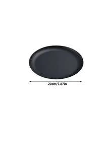 1pc Ins Style Black Premium Dessert Plate, Stainless Steel Tea & Snack Display Plate, Afternoon Tea Cake & Fruit Plate - Black - View 10