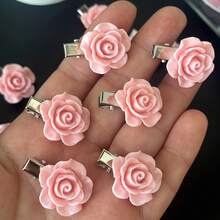 10pcs Rose Hair Clips, Women Hair Accessories,Hair Barrettes, School Stuff - Red - View 8