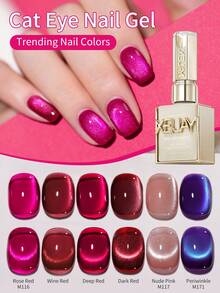 XEIJAYI Nuevo Set de Esmalte de Uñas Gel Ojo de Gato 6 Colores 2025, Arte de Uñas Ojo de Gato Azul y Rosa, Adecuado para Diseño de Salón de Uñas para Mujeres - Multicolor - Ver 5