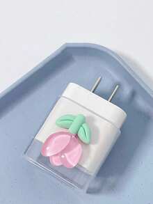 6 piezas Funda protectora para cargador de teléfono con patrón de tulipanes rosa/lila claro, bolsa organizadora de cable de datos - tulipán - Ver 4