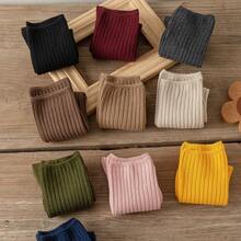 10 Pairs All Season Basic Solid Color Women Cotton Socks Girl Colorful In Tube Sock Free Size US5-9 - 黃色 - 查看 10
