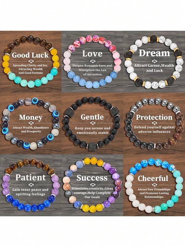 Crystal Bracelet,Symbol Of Peace, Wealth, Glory, Friendship, Good Luck, Love And Protection - Crystal For Women Men ,Wealth Attraction Spiritual Jewelry Luck, Courage, Money,Jewelry Gifts