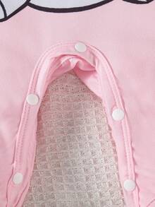 2pcs/Set Newborn Baby Elephant Heart Footie Jumpsuit, Long Sleeve, Suitable For All Seasons - Pink - View 6