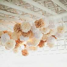 10 pièces/20 pièces/Set Pompons en papier de soie, boules de fleurs en papier suspendues pour mariage, fiançailles, anniversaire, baby shower, enterrement de vie de jeune fille, décoration de fête