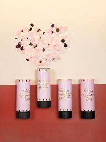 1pc Mini Handheld Gift Cone Pink Portable DIY Spring Jet Gift Cone Colorful Confetti Confetti For Birthday Party Wedding Mother's Day Family Gathering Atmosphere Favors Props