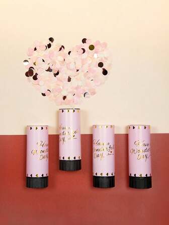 1pc Mini Handheld Gift Cone Pink Portable DIY Spring Jet Gift Cone Colorful Confetti Confetti For Birthday Party Wedding Mother's Day Family Gathering Atmosphere Favors Props