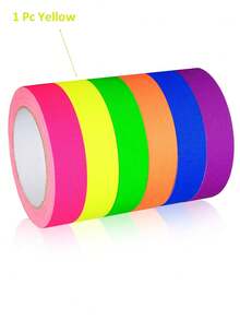 1 件/7 件霓虹灯胶带，夜光胶带，适用于紫外线派对、荧光紫外线黑光、6 种亮色布料装饰用品，适用于派对装饰、舞池、紫外线派对、剧院舞台、万圣节 - 0.6 英寸 X 16.5 英尺 - 彩色 - 查看 12