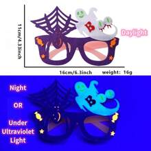 Occhiali per festa di Ognissanti, occhiali luminosi da festa, che brillano al buio e sotto luce UV nera, montature di occhiali luminosi, decorazioni per Ognissanti, feste, vacanze, con forme di fantasma, zucca, pipistrello, zombie, ragno
