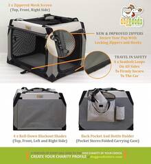 Folding Soft Dog Crate By DogGoods - Indoor/Outdoor Kennel, Collapsible Camping, Car, Roadtrips - Large, Large, Medium, Small Dogs - M - 24 X 17 X 17 In. - View 5