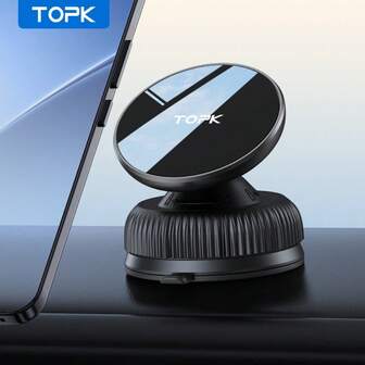  TOPK 360° Rotatable Magnetic Car Phone Mount - Adjustable Multi - Angle Suction Cup Holder, Fit All Smartphone Sizes, Ultra - Stable, Adhesive - Free