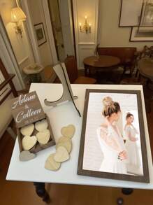 32pcs Personalized Photo Marriage Signature Frame Set, Stores Love Notes From Guests, Wedding Guest Book, Home Decor For Bedroom, Modern & Stylish, Ideal Gift For Him, Her, Boyfriend, Girlfriend, Dad, Mom, Family, Friends, Anniversary, Valentine's Day, Mother's Day, Back To School, Christmas, Halloween, Ramadan, Birthday, Father's Day, Graduation, Housewarming, Restaurant, Living Room, School