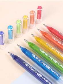 朗果新品上市72/54/36/24/16色亮彩中性笔加彩盒套装 亮彩中性笔1.0mm礼盒套装 高颜值彩色绘画笔，适合学校用品，返校季 - 彩色 - 查看 8