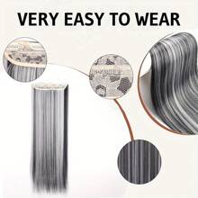 Synthetic 36-Inch Extra-Long Straight Clip-In Hair Extension, Suitable For Women To Wear, Perfect For Carnival.