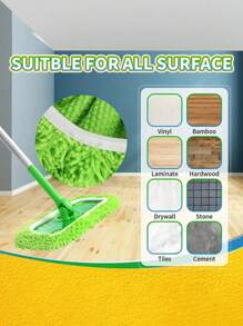 2/4/6/8PCS Green Reusable Mop Pads Refills Fit For - Washable Microfiber Wet And Dry Mop Pad Compatible With Sweeper Mops, Perfect For Surface And Hardwood Floor Cleaning(Mop Is NOT Included)