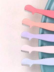 Set 10/5 buc. aparate de ras pentru sprâncene în culori asortate, instrumente de înfrumusețare pentru tuns sprâncene cu mâner drept, dispozitiv de epilare unisex din oțel inoxidabil cu capac protector, potrivit pentru începători pentru a evita zgârieturile faciale sau corporale