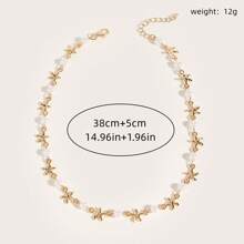 1 Stück Boho-Stil handgemachte goldene Halskette mit Kunstperle und Seestern, einfache elegante Halskette mit hochwertiger Ausstrahlung, geeignet für den täglichen Gebrauch, Strandurlaub, Dates, Geschenk für Familie/Freunde