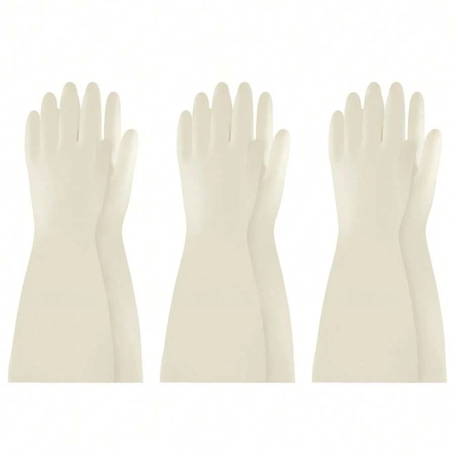 Local Delivery BOOMJOY Nitrile Cleaning Gloves, Heavy Duty Dishwashing Gloves, Reusable Medium Gloves For Kitchen, Bathroom, Gardening, Working, Pet Care - White, 3 Pairs, Size M - (Long Cuff)white - View 1