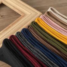 10 Pairs All Season Basic Solid Color Women Cotton Socks Girl Colorful In Tube Sock Free Size US5-9 - Cà phê nâu - Xem 9