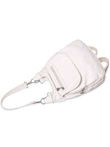 Mochila de cuero PU de alta calidad para mujer, clásica, unicolor, lujo, para viajes, casual, para la escuela, para niñas, 2026 - Blanco - Ver 6
