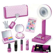 儿童过家家化妆玩具套装，包含女孩手提包、手机、车钥匙、化妆品玩具套装，学习换装，适合生日、新年礼物 - 彩色 - 查看 8