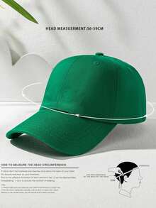 Men's Solid Color Minimalist Sun Visor Baseball Cap, Casual Everyday Wear - Olive Green - View 3