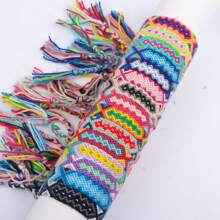 10pcs/Pack Fashionable Colorful Woven Adjustable Friendship Bracelets With Tassels, Suitable For Gifts To Family, Friends, Daily Wear, Jewelry Party