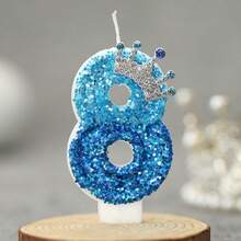 1pc Crown Digital 0-9 Candle Peacock Blue Creative Birthday Candle Daily Best Birthday Gift For Mother To Girlfriend Anniversary Celebration Supplies - Multicolor - View 10