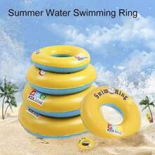 1个耐用PVC充气游泳圈，带手柄，黄色，适合青少年/成人，非常适合户外水上游戏和泳池娱乐。 - 黃色 - 查看 7