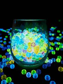夜光小马珠散装，万圣节珠子 100-1000+ 件 6x9 毫米发珠 Rave Kandi 亚克力手链珠子霓虹发光彩色饰品发珠用于辫子女孩珠宝制作工艺品派对用品 - 彩色 - 查看 5
