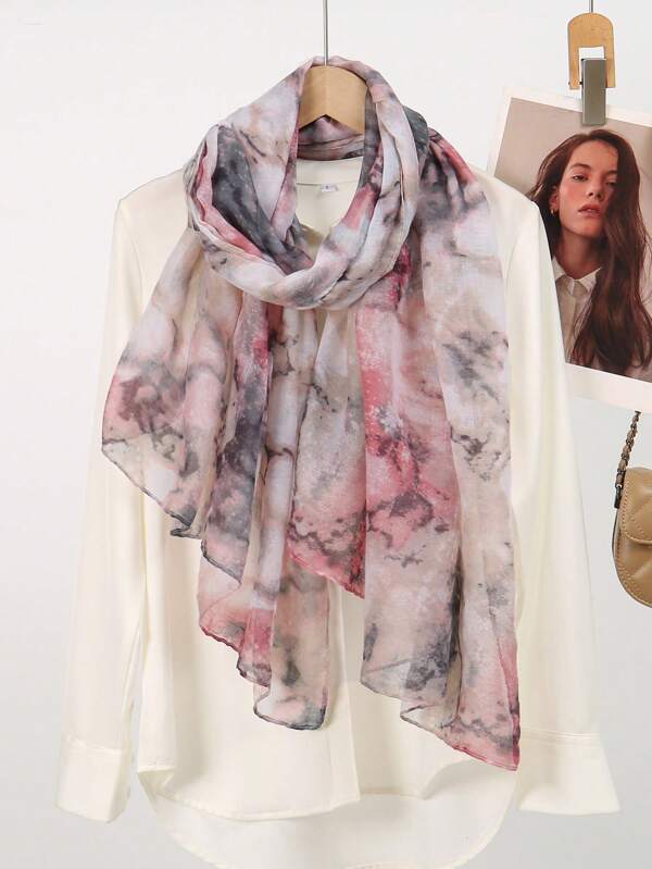 1 Stück Damen Mode Batik Muster Schal, weich & bequem als Sonnenschutz Schal, geeignet für den täglichen Gebrauch