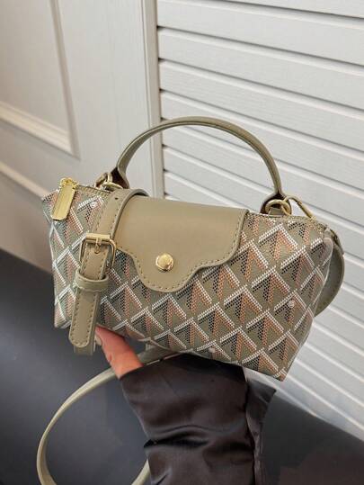 Women's Fashionable And Casual Versatile Contrasting Fabric Dumpling Bag,Minimalist Nylon Square Bag Women Hand Bag, Fashion Handle Purse, Retro Style Handbag With Removable Strap,Handbags For Teen Girls Women College Students,Rookies & White-Collar Workers Perfect For Office,College,Work ,Business,Commute