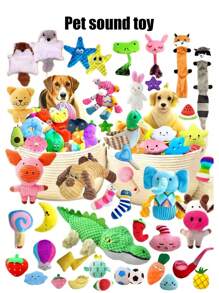 5pcs Cartoon Dog Toys, Suitable For Small Dog Breeds - , Interactive And Crinkly Pet Playset, For Pets That Love To Chew Tug Of War Pet Toys With A Bell