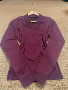 Steve Store Women's Fashion Knit Plus Size Basic Sweater Blouse V Neck Long Sleeve Cold Weather Blouse Winter Fashion - Burgundy - View 2