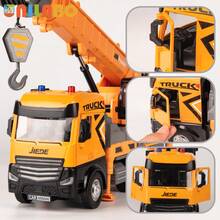 [Random Color] Alloy Engineering Vehicles Toy - Multifunctional Mobile Crane Truck | Logging Truck | Excavator | Crane Truck | Dump Truck | Mixer Truck | Heavy Trailer, Inertial Drive, Realistic Lights And Sounds, Engineering Toy Equipment, Simulation Game - Perfect Birthday Gift For Boys And Girls 3+ Years Old - Multicolor - View 5
